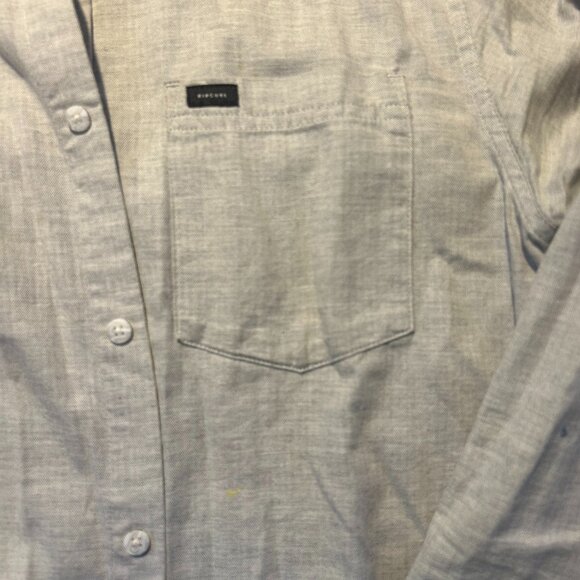 Rip Curl Light Gray Chambray Button-Up M - Picture 5 of 5
